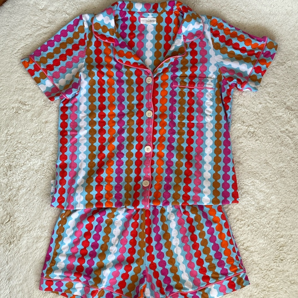 ❤️ Bed Head x Trina Turk Dancing Dots Classic Shorty PJ Pajama Two-Piece Size S